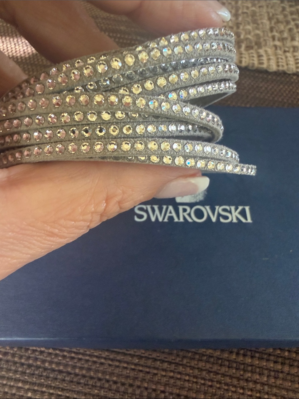 Swarovski Silver Crystal Multi-Row Wrap slake Bracelet